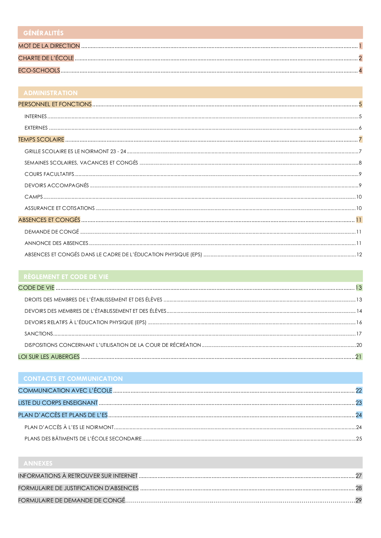 Index Cahier d'accueil